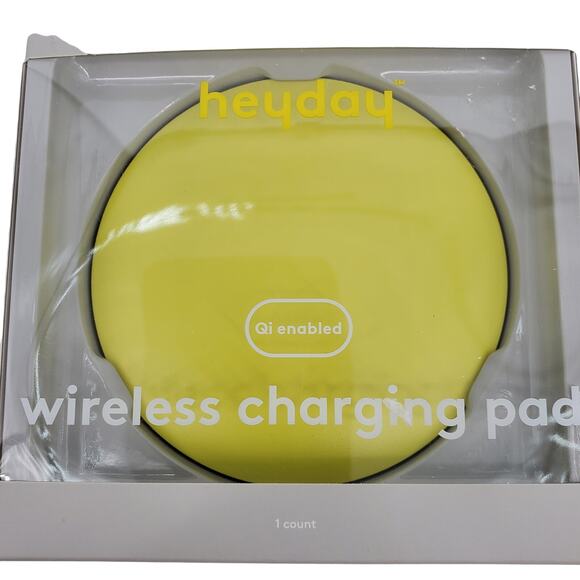 Heyday 5W Qi Enabled Wireless Charging Pad Yellow New In Box - Picture 1 of 4